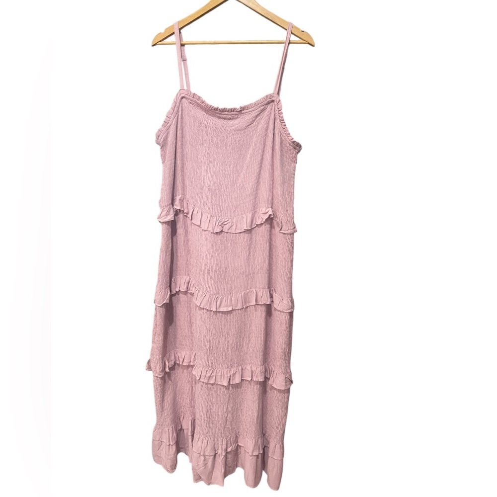 Ava & Viv Women's Smocked‎ Ruffle Midi Tank Sundress - Picture 4 of 5